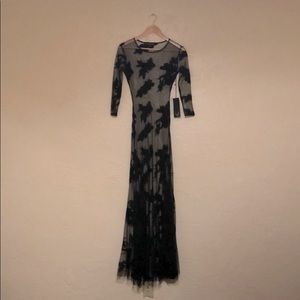 For Love and Lemons Black Lace Maxi Dress